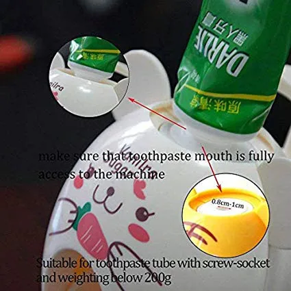 BigNoseDeer baby kids Hands Free Toothpaste Dispenser children Automatic Cartoon Cute Animal Toothpaste Squeezer Good Gift for Children 06
