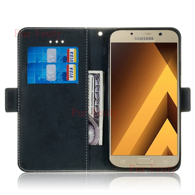 Флип чехол для SAMSUNG SM A520F/DS A5 2017 32 ГБ роскошный кожаный бумажник с подставкой