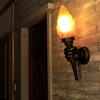 

Vintage Loft Creative hand torch wall lamp Retro left LED wall lamps for garden Hotel Bar Decoration lighting mx5071538