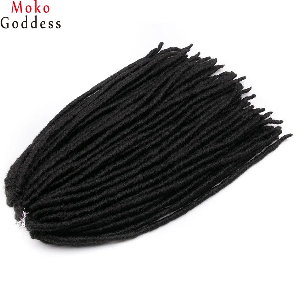 Mokogoddess, 18 дюймов, вязаные дреды, синтетические волосы для наращивания, богиня, искусственные локоны в стиле Crochet hair