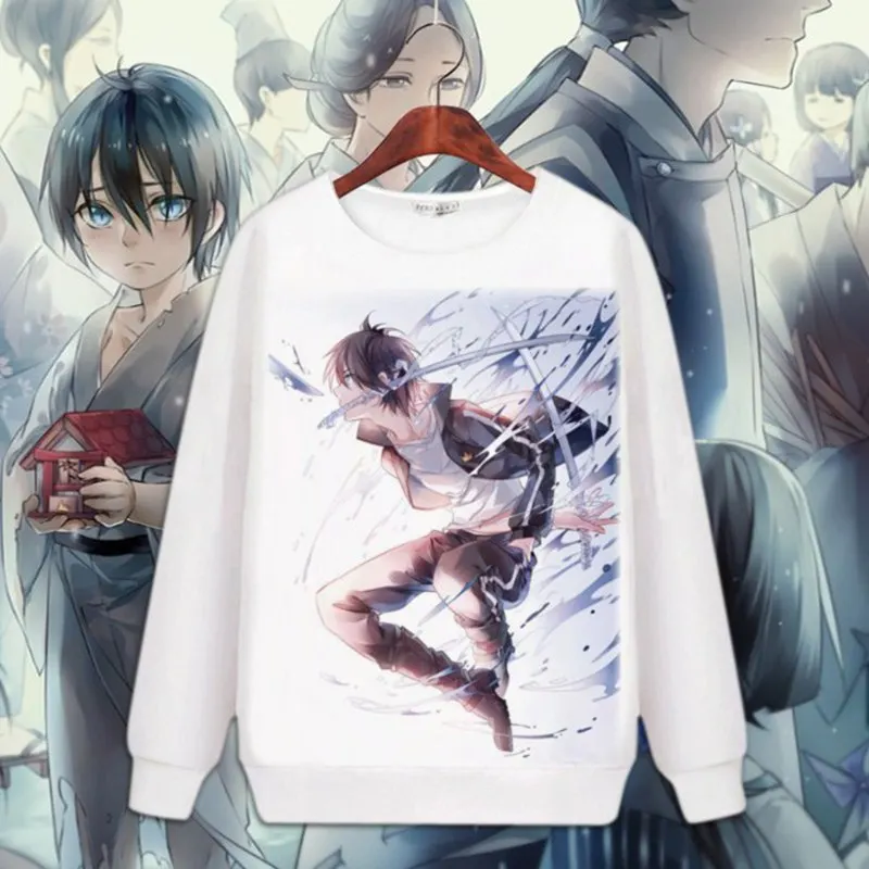 Goedkoop Noragami Yato Cosplay Anime Gedrukt Hoodie Unisex Lange Mouw Hoody Iki Hiyori Fleece Tops Sweatshirts voor Herfst