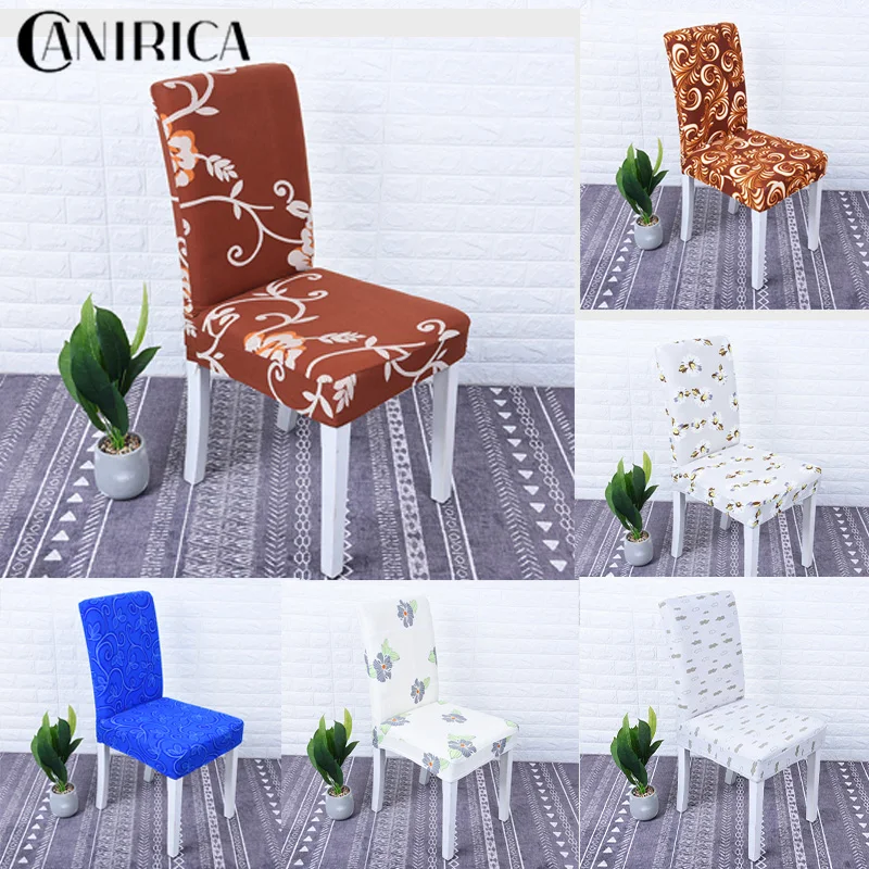 

CANIRICA Chair Covers Spandex Modern Chair Covers Dining Hotel Decoration Stretch Housse Chaise Cover Chair For Wedding Banquet