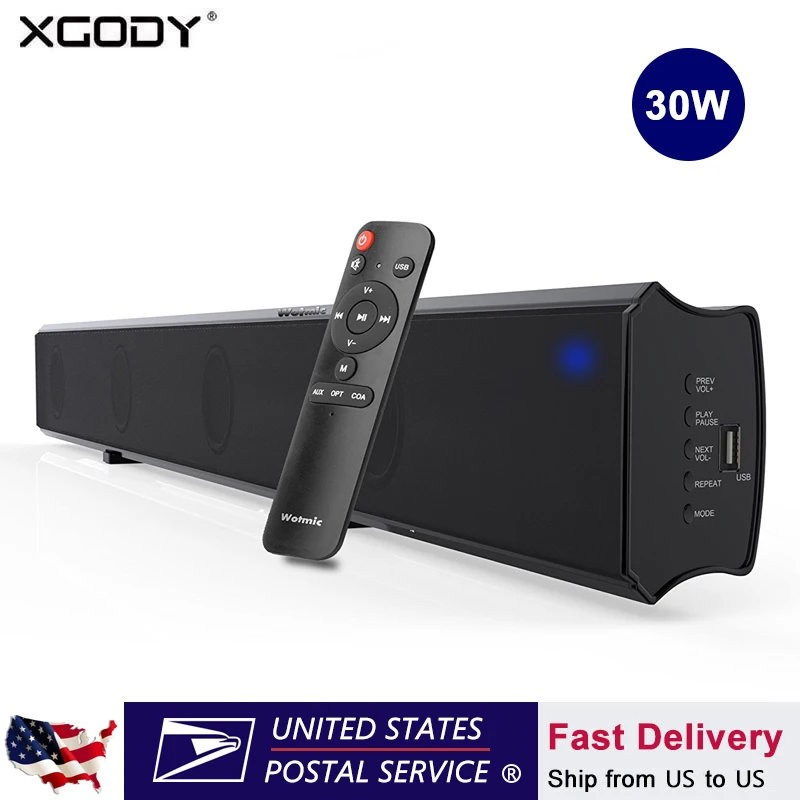 

XGODY Soundbar TV home theater 1013A Bluetooth Dual Subwoofers 30W Wireless Speaker Hang Wall Surround Audio TF AUX USB For PC