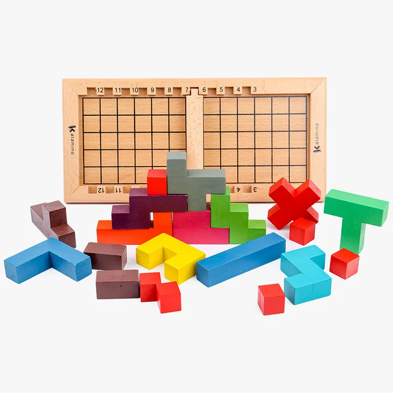 

New Arrival Wooden Toy Katamino Blocks Wood learning & education brinquedos educativos Building blocks Children toys