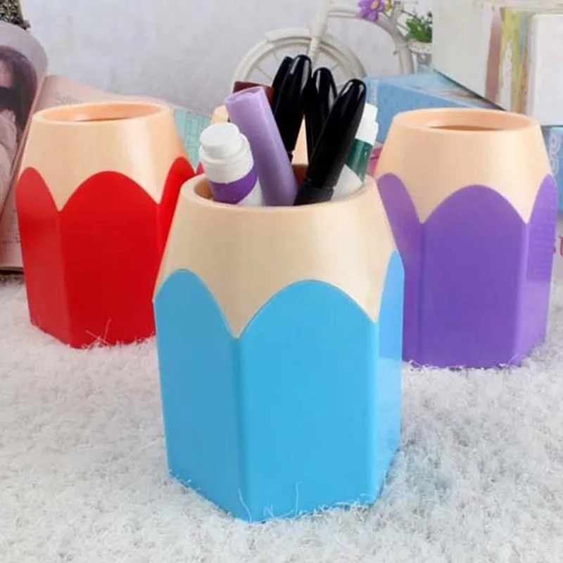 

Makeup Brush Vase Pencil Pot Pen Holder Stationery Storage Creative Fashion Makeup Organizer Holder Brush L*5