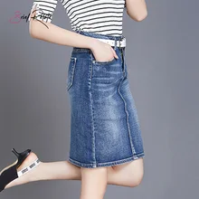 Короткая женская юбка, облегающая, повседневная, Прочная Джинсовая юбка, красная, с вышивкой оленя, с разрезом сзади, обычная женская одежда