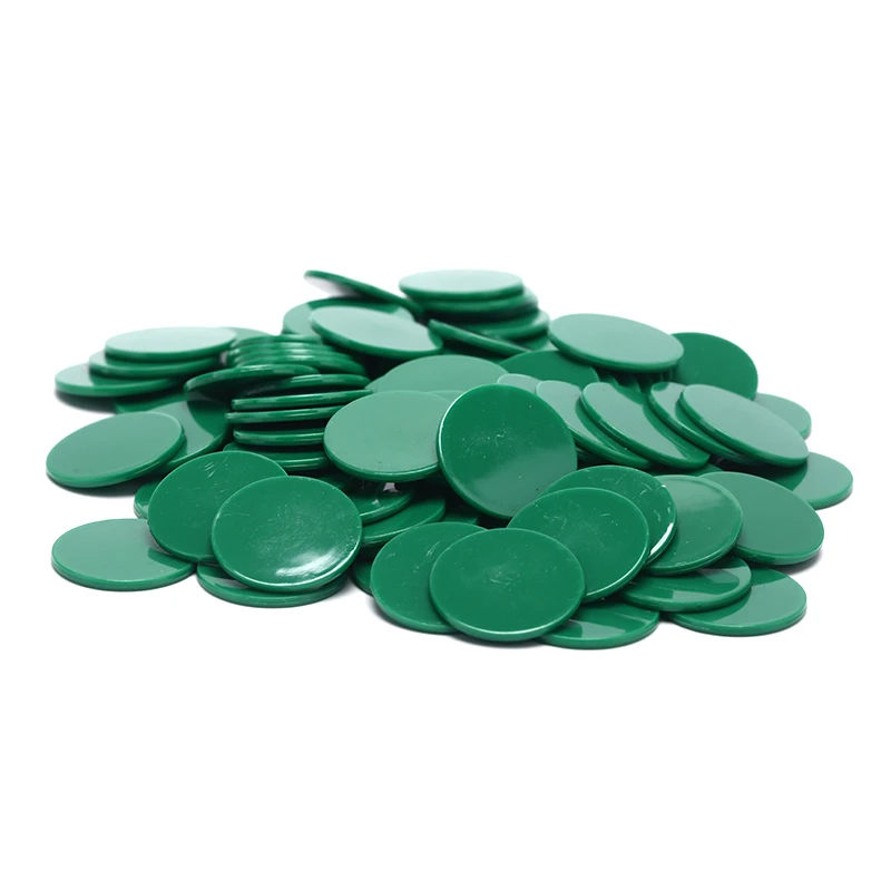 100 шт/партия 25 мм пластиковые казино, фишки для покера маркеры бинго маркер веселье семейный клуб настольные игры игрушка креативный подарок 9 цветов - Цвет: green