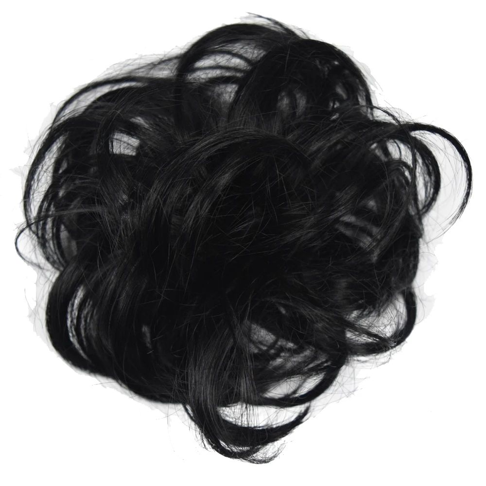 TOPREETY Heat Resistant Synthetic Hair pieces Curly Chignon with Rubber Band Hair Extensions Updo Donut Hairpieces