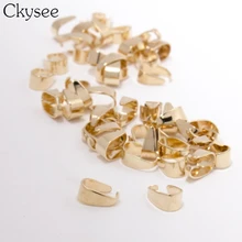 

100pc/lot KC Gold Pendant Clips Clasps Pinch Clip Bail Beads Pendant Connectors 6*9mm For Jewelry Findings DIY Accessories