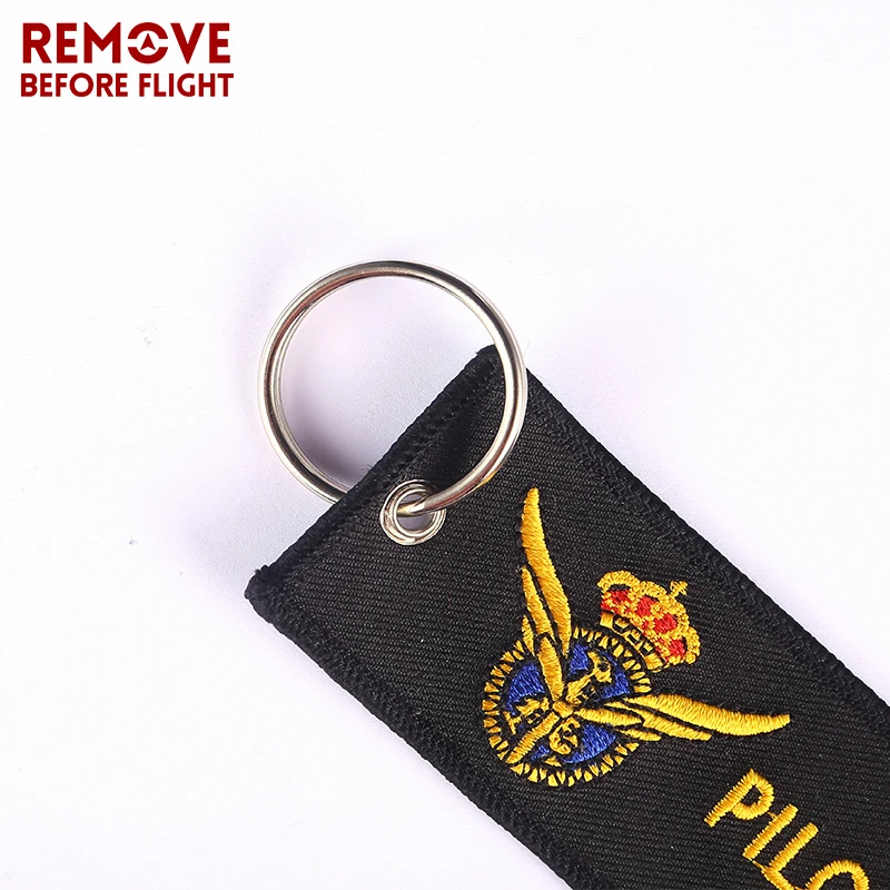 3PCS Remove Before Flight Pilot Keychain Car Key Rings Chaveiro Embroidery Key ring for Aviation OEM Key Chains Luggage Key Fob