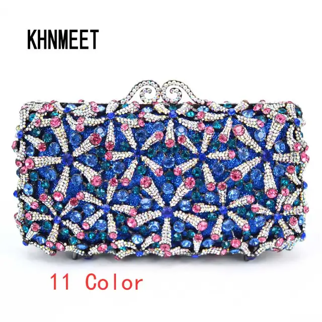 Crystal diamond black/pink/red/gold/silver Purse Evening Clutch Bag Bridal Diamond Clutch purses Wedding Party Minaudiere SC762 1