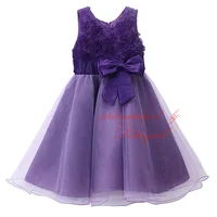 2017 New Gorgeous Petal Girl Princess Wedding Party Dress With Bow Sash For Retail Girls vestido Clothes Summer GD81124-2