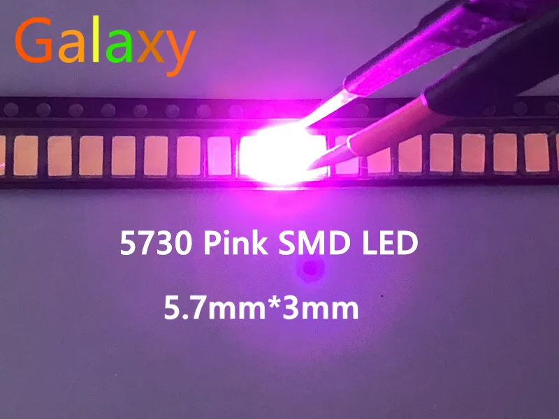 100 шт. 5630/5730 SMD/SMT розовые диоды для поверхностного монтажа SMD SMT 5730 светодиодный чип