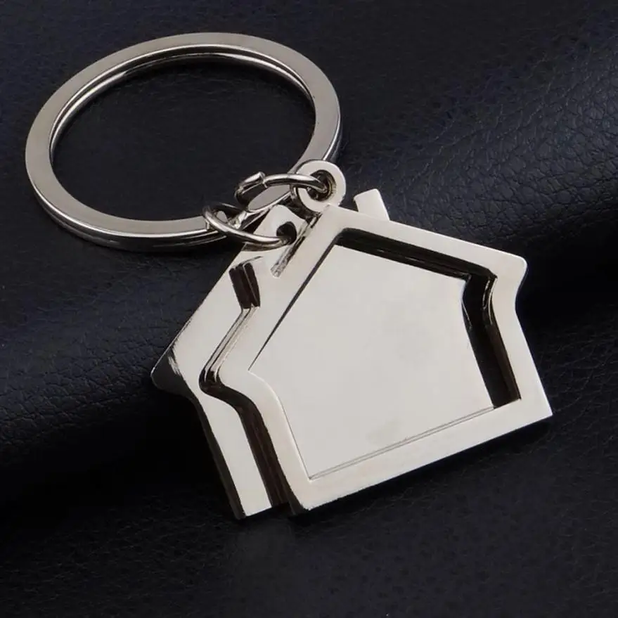 

Silver Delicate Modern House Home Keychain Key Chain Keyring Metal Present Gift Delicate