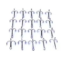 20 шт зазубренный крючок для рыбы заостренные тройные Крючки ящик для рыболовных принадлежностей 4/6/8/10# терминал Крючки из нержавеющей стали рыболовный крючок соли и свежей воды