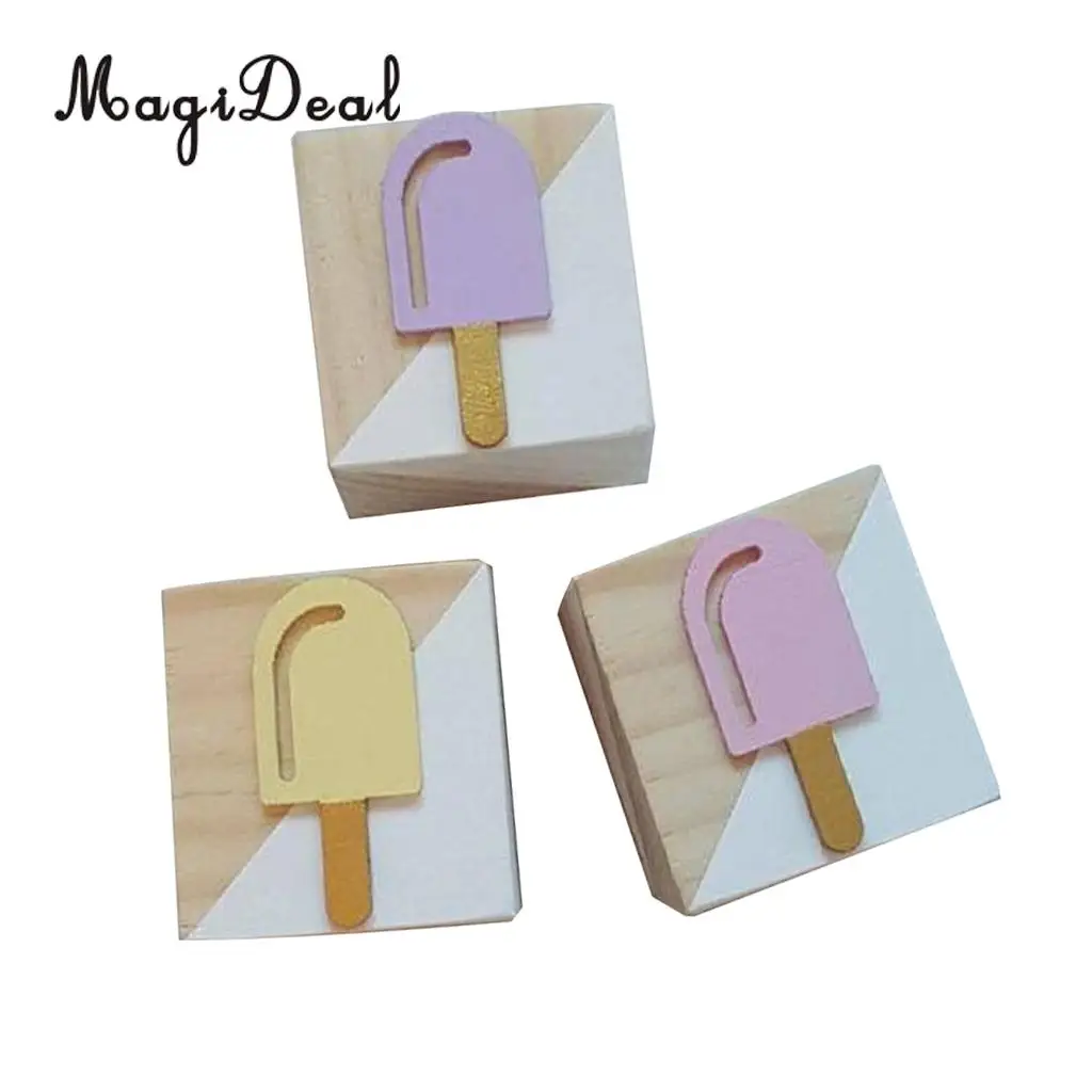 MagiDeal  LOT x 3 CUBES 40 mm WOODEN BLOCKS BUNDLE SET PINE BABY GIRLS BOYS WOOD NATURAL ECO BRICKS Heart