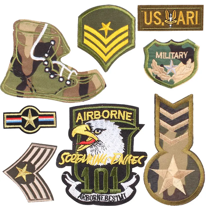 8 шт./лот значки армии США LHK AIRBORNE наклейки вышитая нашивка аппликация Глажка