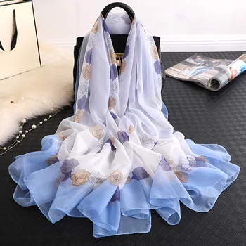 

CHINA Silk beautiful Scarf Women Fashion Lovely printed Scarves Summer Foulard Femme Shawl Wrap beach Neck Bandana