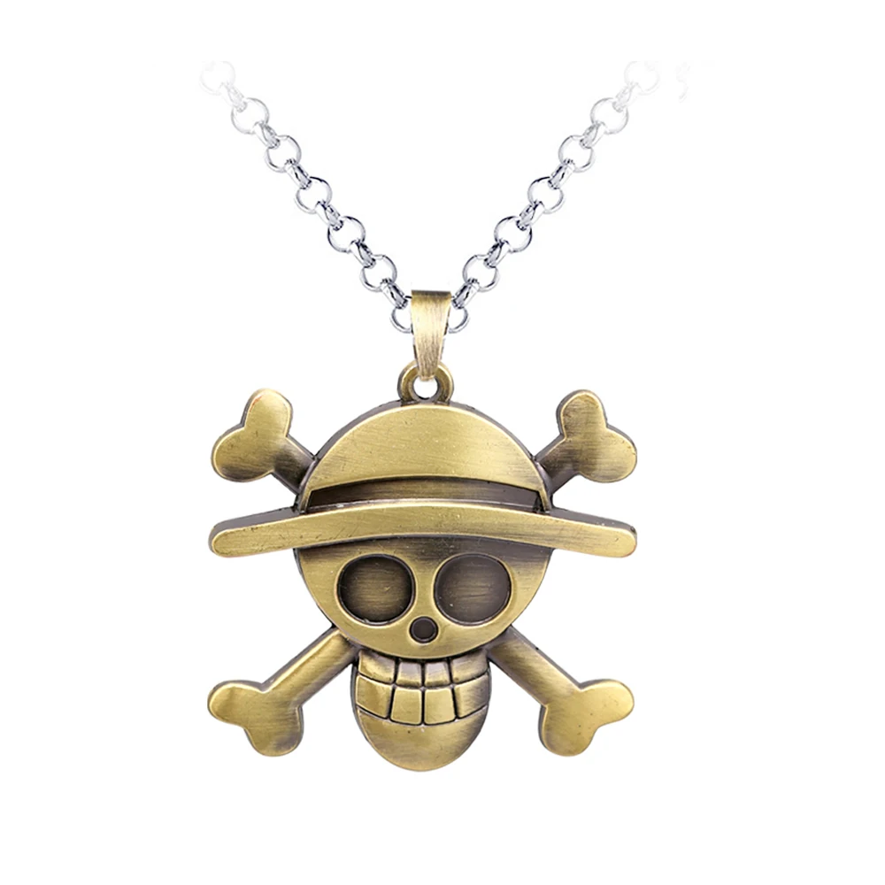 

One Piece Luffy Necklace Skull Monkey D luffy Metal Pendant Fashion Link Chain Men Women Necklaces Charm Gifts Anime Jewelry