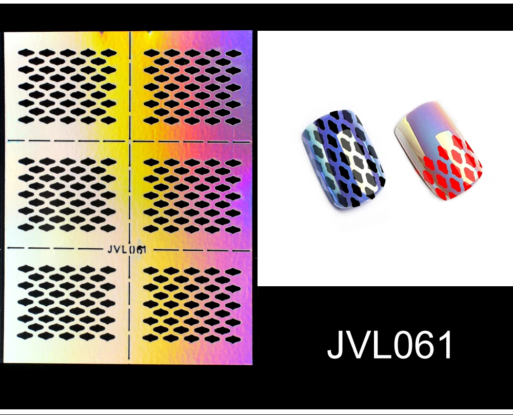 YWK 23 листа DIY маникюр неправильной сетки трафарет многоразовый дизайн ногтей Vinyls полые наклейки штамповка шаблон инструменты для ногтей