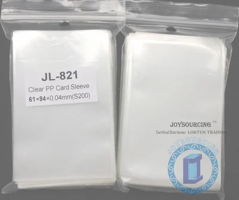 200pcs/pack clear Card Sleeves JL 821(61x94 S200) for 59x92mm like Euro