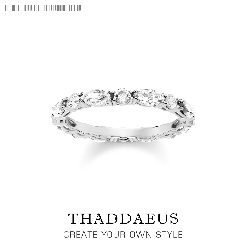 

White Pave Boho Eternity Ring,Thomas Style Glam Fashion Good Jewelry For Women,2019 Ts Gift In 925 Sterling Silver,Super Deals