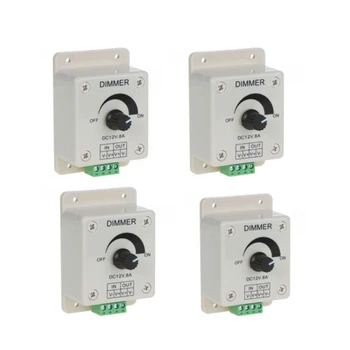 

4pcs DC 12V Single Color Strips Dimmer Controller Adjust For 5050 3528 LED Light
