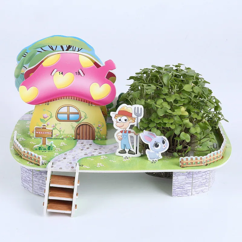 Creative Wood 3D puzzle children assembled toy 3D Plantable wooden toys for kids learning toys for children