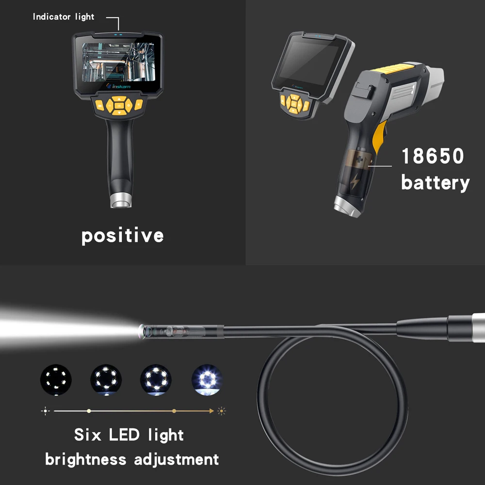 Inskam112 4,3 дюймовый дисплей 1 м 5 м 10 м ручной эндоскоп промышленные домашние Эндоскопы с 6 светодиодами