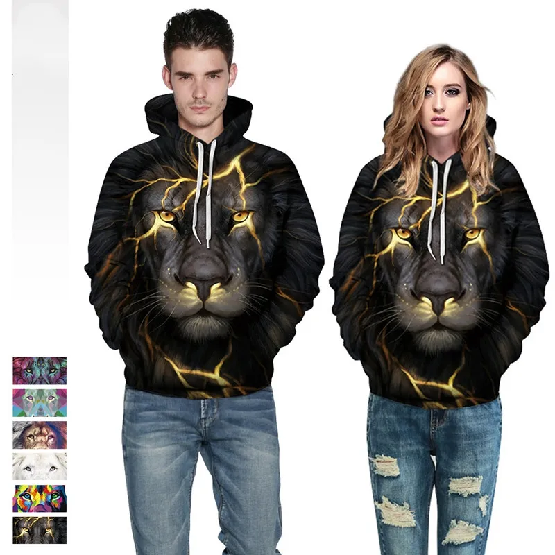 

7 Style Golden Lightning Lion 3d Hoodies Sweatshirts Men Women Casual Spring Pullover Hip Hop Unisex Outfits Tracksuits Dropship