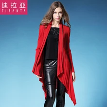 Осенний элегантный высококачественный Длинный дизайнерский Женский Тренч Тонкий элегантный кардиган плиссированный Тренч