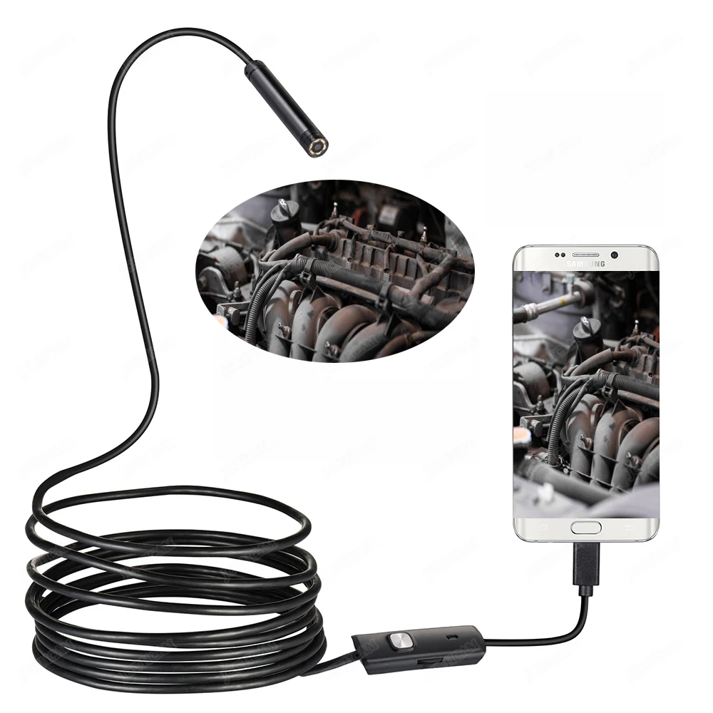 5 5/8 мм объектив 1 м/2 м/3 м/5 м/10 м Змеиный кабель Android USB эндоскоп камера