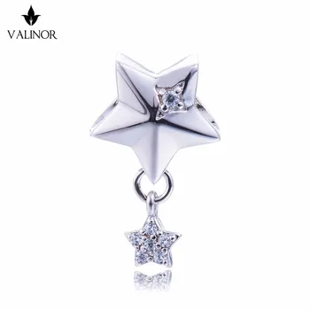 

Video! Star Pendant 925 Sterling Silver beads charms fit Bracelets & Bangles Never change color DDBJ033