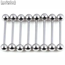 30 шт двойные шарики серебро хирургическая сталь прямой пирсинг для ушей в форме гантели Лабрет губы язык бар пирсинг для бровей ниппель кольцо