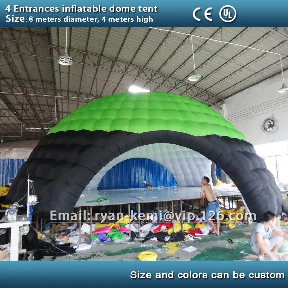 4 entrances 8m inflatable dome tent inflatable advertising tent inflatable party tent outdoor canopy