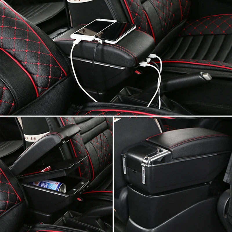 Для Skoda Octavia A5 2010 подлокотник коробка кожа центральный консоль USB авто хранение