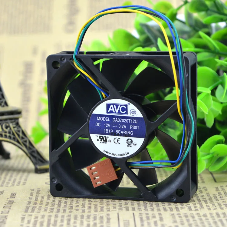AVC 7020 70 мм x 20 DA07020T12U 1B1S подшипник ШИМ кулер охлаждающий вентилятор 12 В 0 а 4 провода