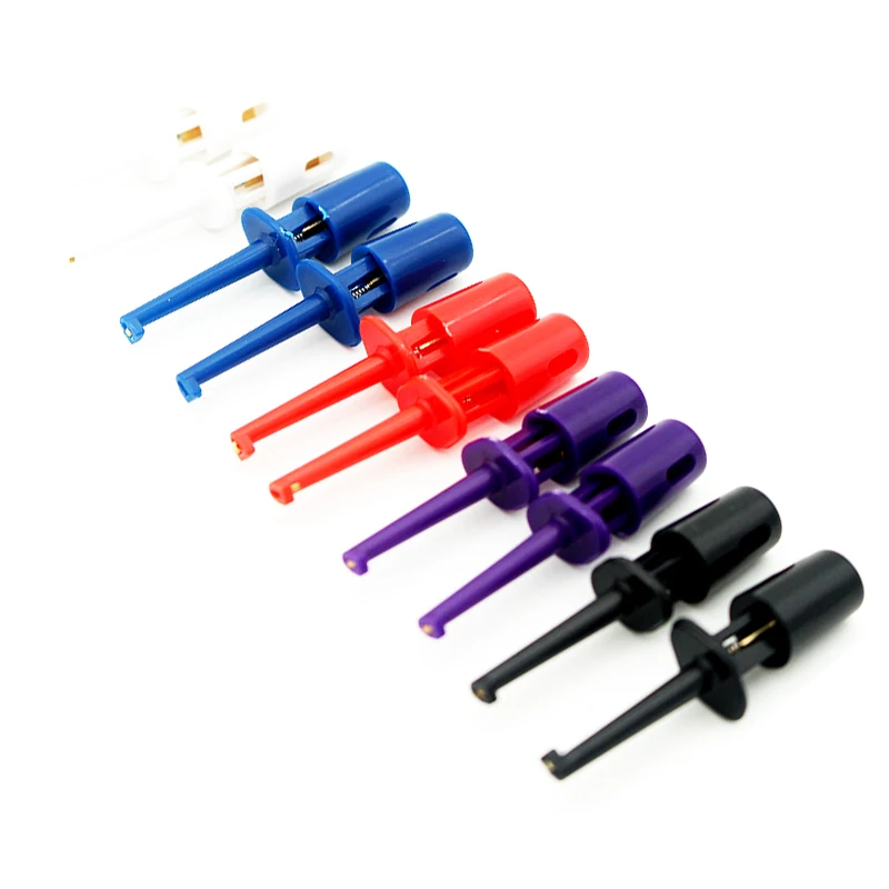 

10pcs Multimeter Wire Lead Test Hook Clip Electronic Mini Test Probe Set 5 Colors For Multimeter Tool Kelfebby