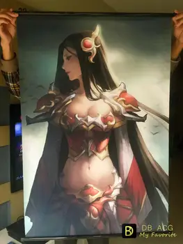 

League of Legends "Ereli Leah" HD Game Scrolls Bar Cafes Home Decoration Banners Hanging Art Waterproof Cloth Decorative Items