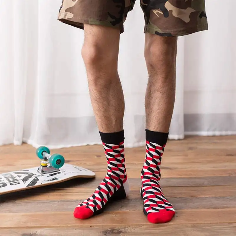 

Lattice Stripe Cotton Sock Unisex Leopard Color Crew Sock Women Cartoon Sport Spring Summer Low Cut Ankle Sock
