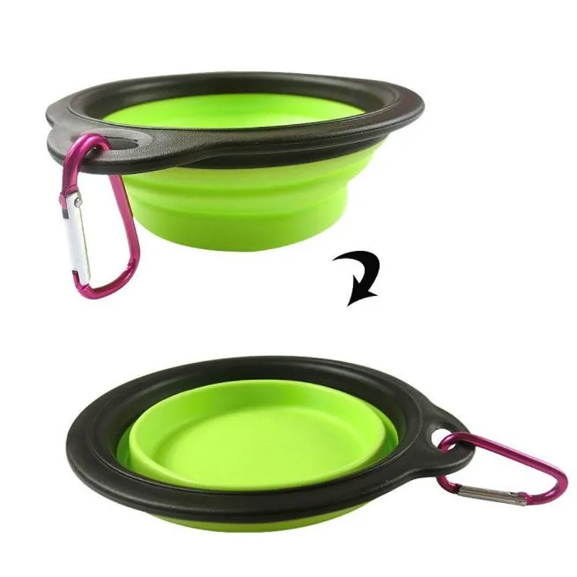 Foldable Collapsible Pets Bowl with Carabiner Food Water Feeding Travel Portable Bowl Dish for Dogs Cat Water Feeder 40DC19 (12)