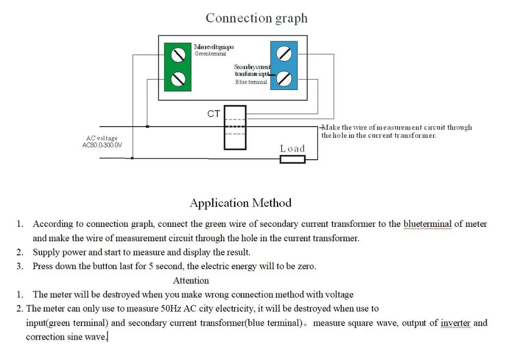 AC монитор 110V 220V 380V 100A напряжение тока фактор мощности активный кВт/ч