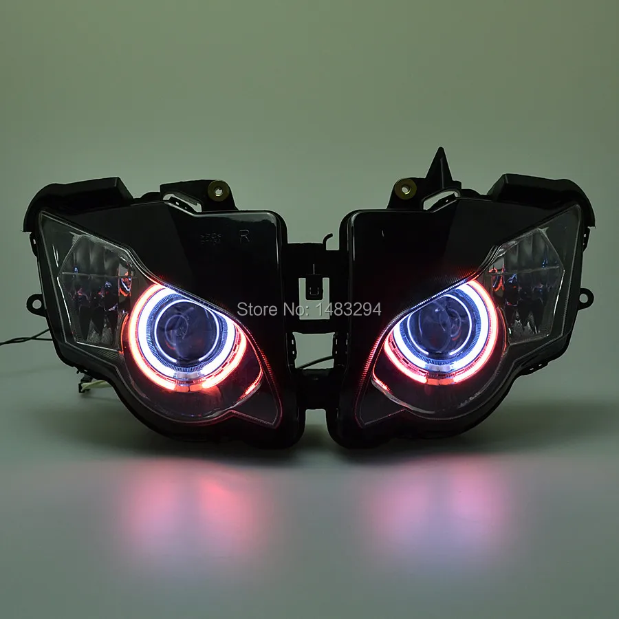 

35W HID Double Halo Eyes Assembly Headlight Fits For Honda CBR1000RR CBR1000 RR 2008-2011 White&Red Angel Eyes