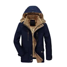 2017 Hot winter men’s cotton jacket thick warm jacket Plus velvet Long section casual hood men ‘s coat warm Overcoat Windbreaker