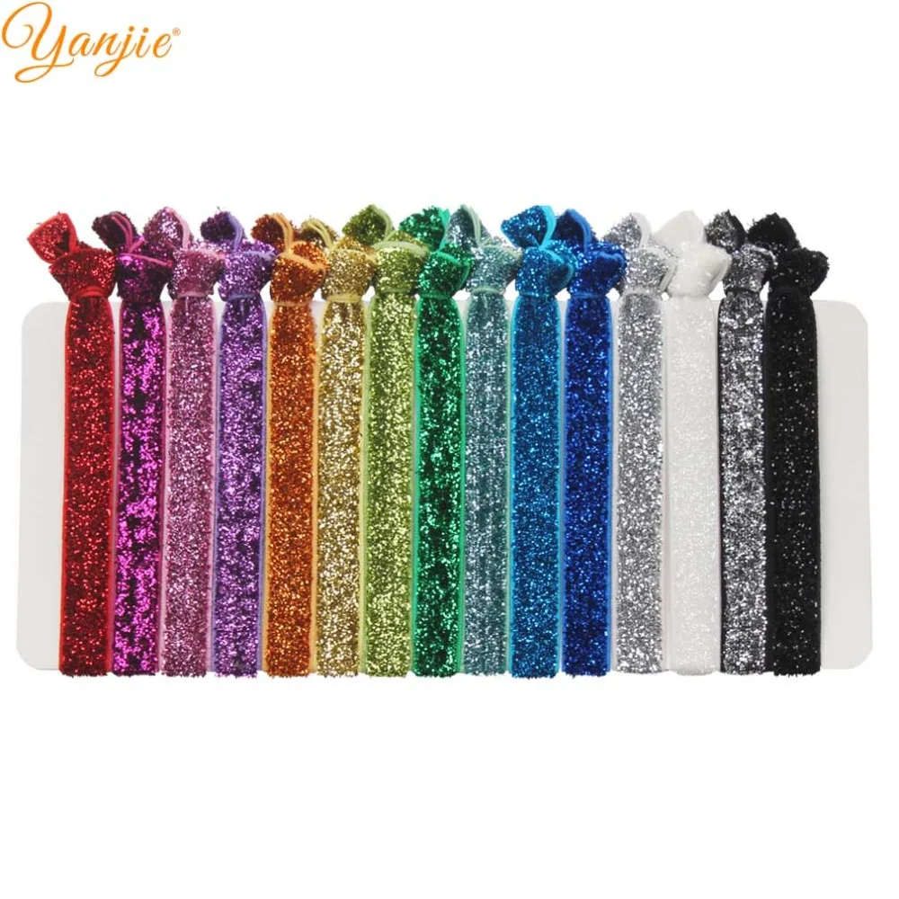 

30pcs/lot 3/8" Glittr Velvet Elastic Hair Tie Elastic Wristbands Ponytail Holder Kids Girls Hair Ties Hair Accessories