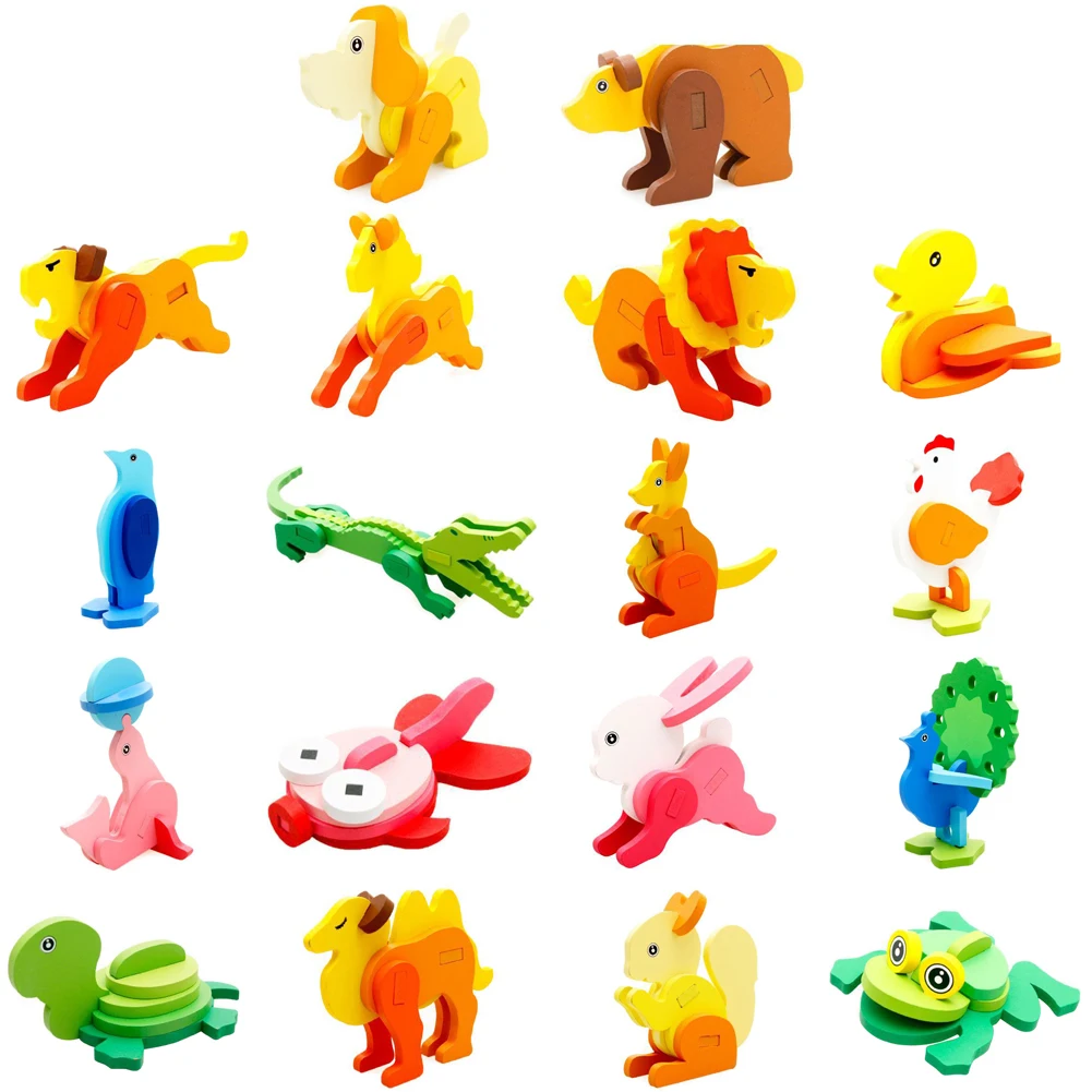 3D Wood Puzzles for Children font b Baby b font Vehicle Puzzles Wood Toys for Learning