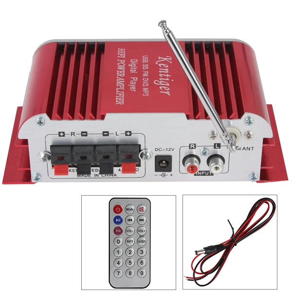 Best Price Kentiger HY3006 DC 12V Digital Car Stereo HiFi Power Amplifier Audio Music Mp3 Player USB MP3 SD FM Remote Control