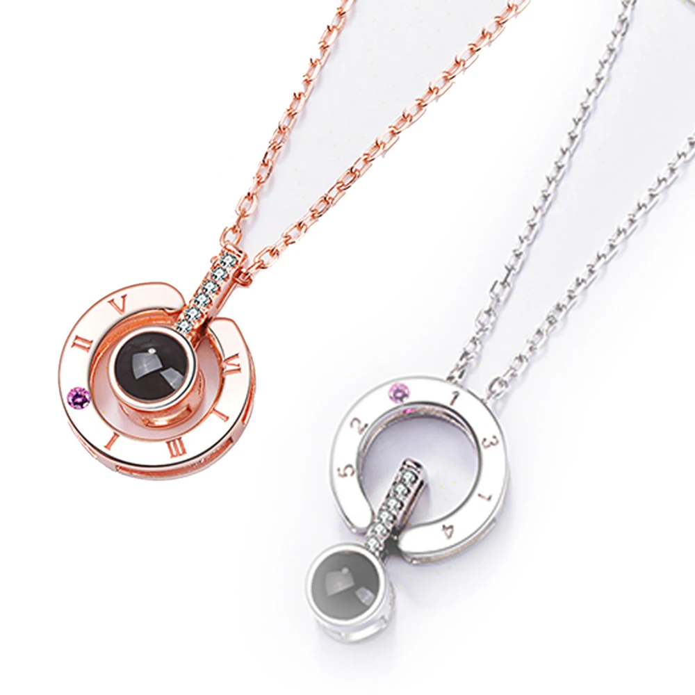 

2018 Alloy Roman Letters Necklaces Projection 100 Languages I Love You Charm Pendant Necklace For Women Choker Lover Gift