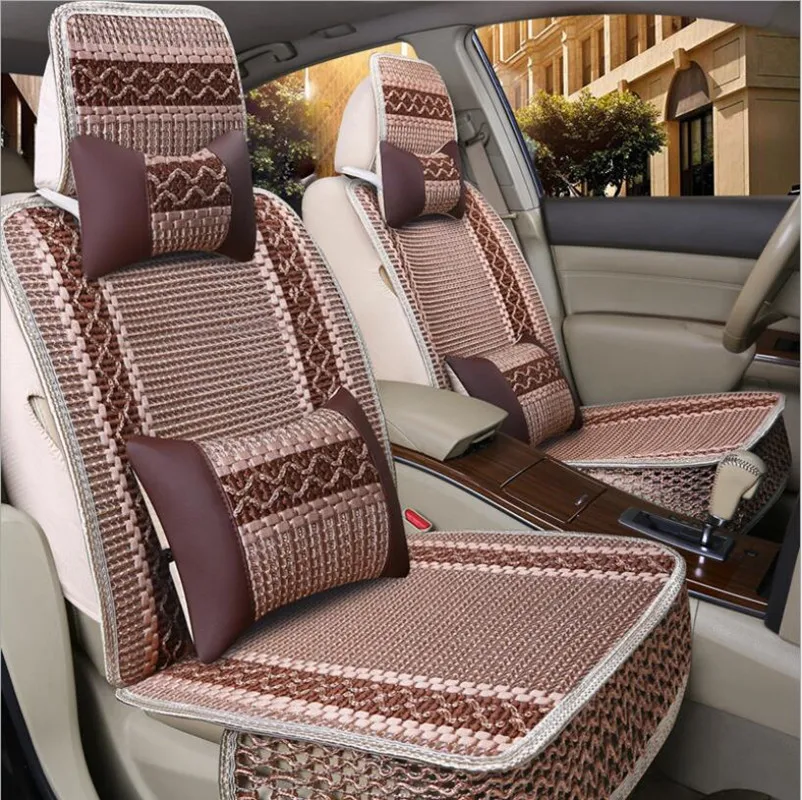Чехлы на сиденья автомобиля из ледяного шелка для Volkswagen vw passat b5 b6 b7 polo 4 5 6 7 golf tiguan