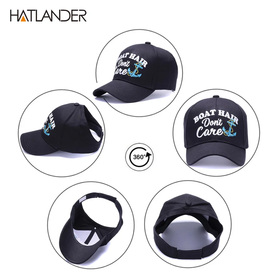 HATLANDER, конский хвост, Хлопковые бейсболки для женщин, спортивные шапки для девочек, кепка с козырьком от солнца, теннисная Кепка, регулируемая, пустой верх, грязная булочка, шапка